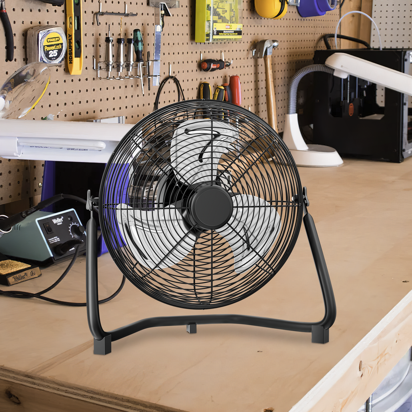 12" Floor Fan - 3 Speeds - Adjustable Tilt