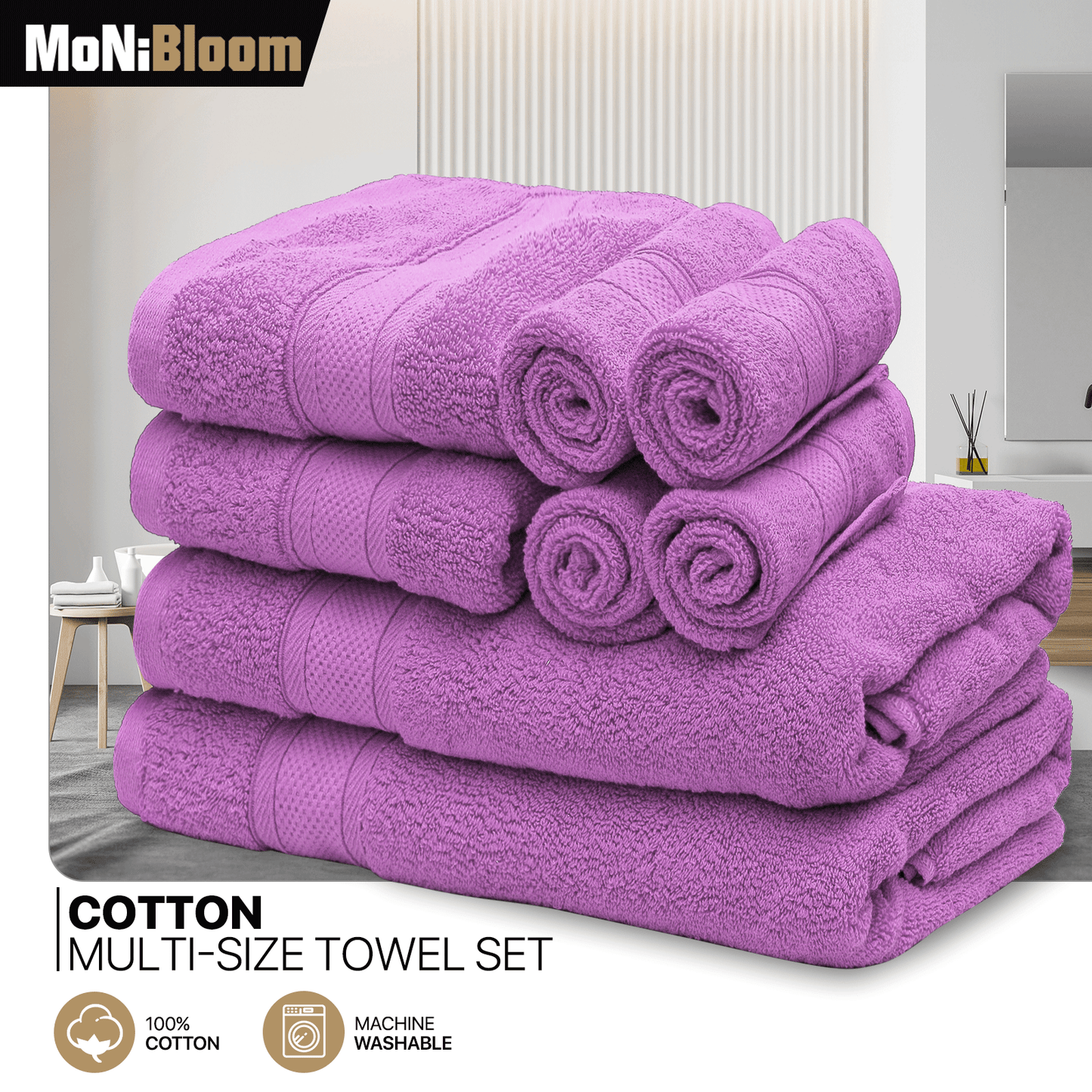 Towel Set - 4*Washcloth + 2*Hand Towel + 2*Bath Towel