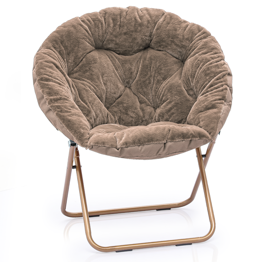 Cozy Chair - Round - Faux Fur - Gold Frame