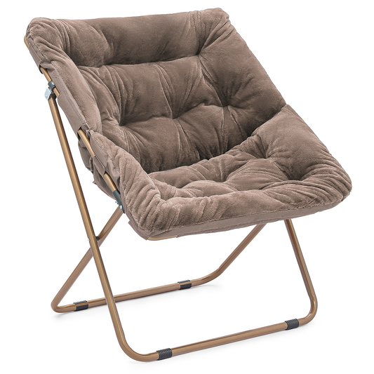 Cozy Chair - Square - Faux Fur - Gold Frame