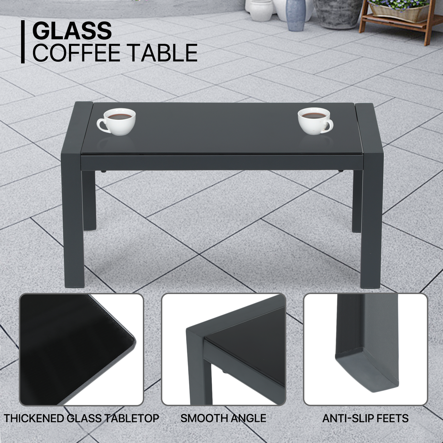Teslin Cloth Patio Set - - 3 Chair, 1 Table