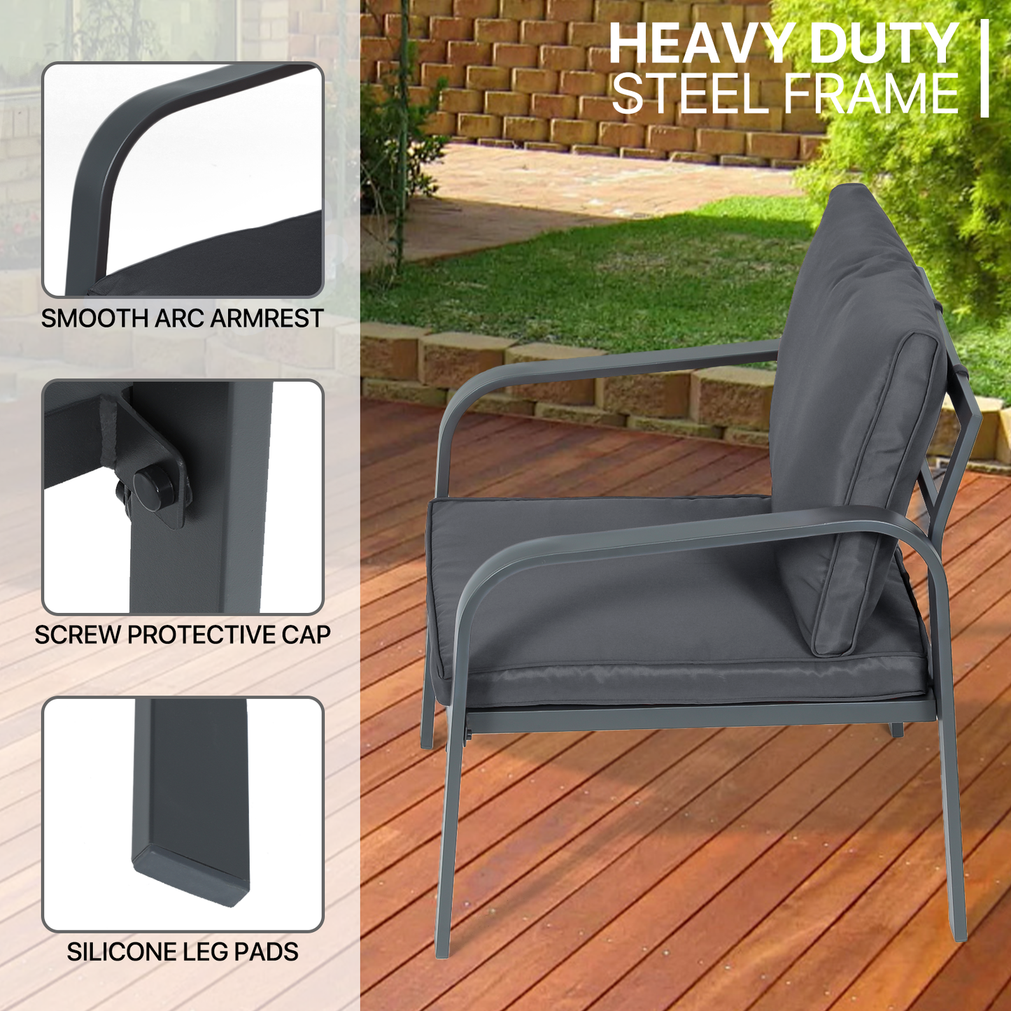 Teslin Cloth Patio Set - - 3 Chair, 1 Table