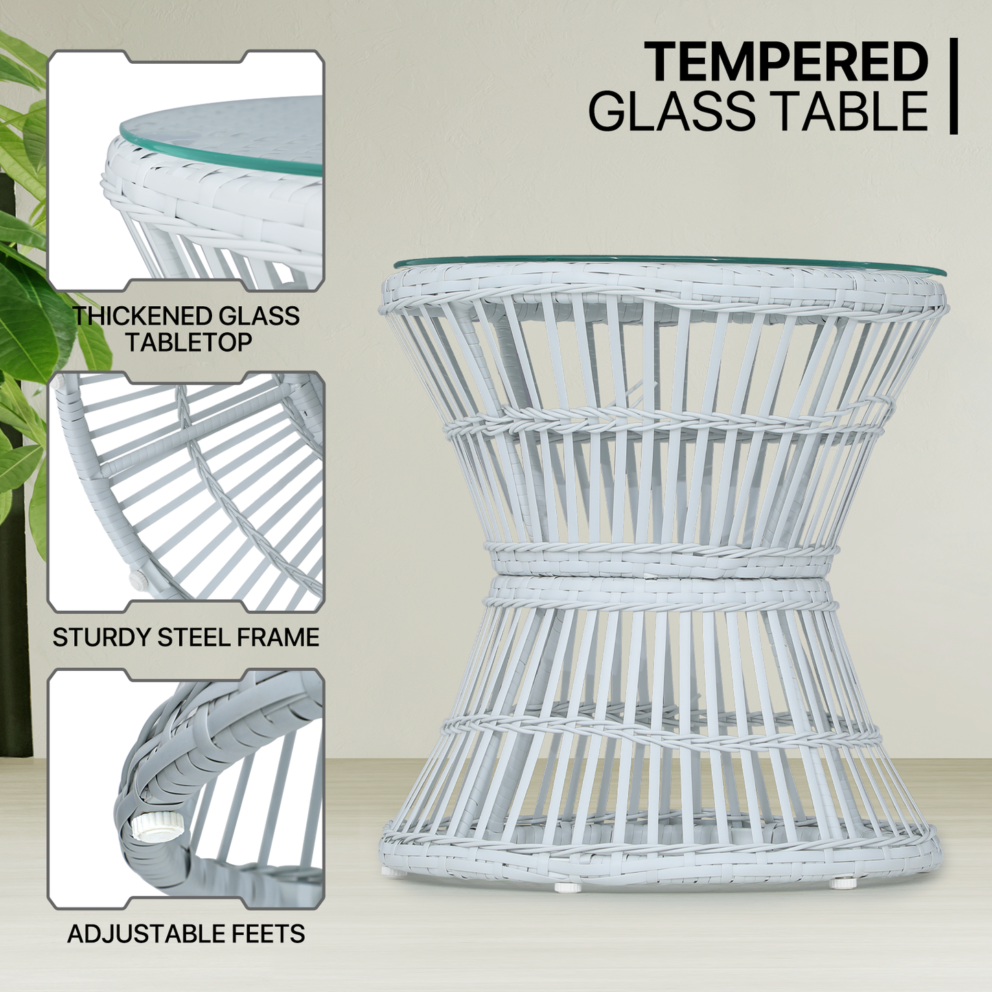 PE Rattan Patio Set - 2 Chair ,1 Table