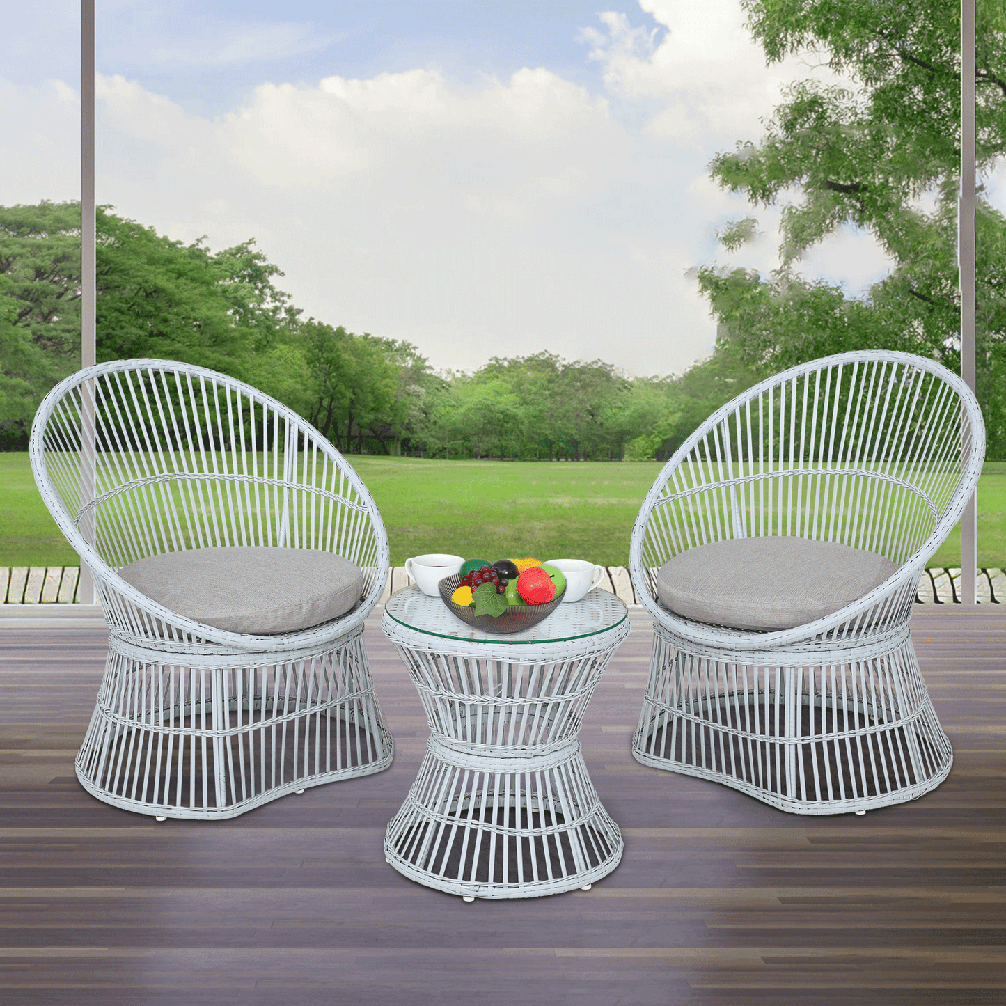 PE Rattan Patio Set - 2 Chair ,1 Table