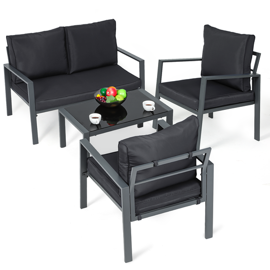 Teslin Cloth Patio Set - 3 Chair, 1 Table