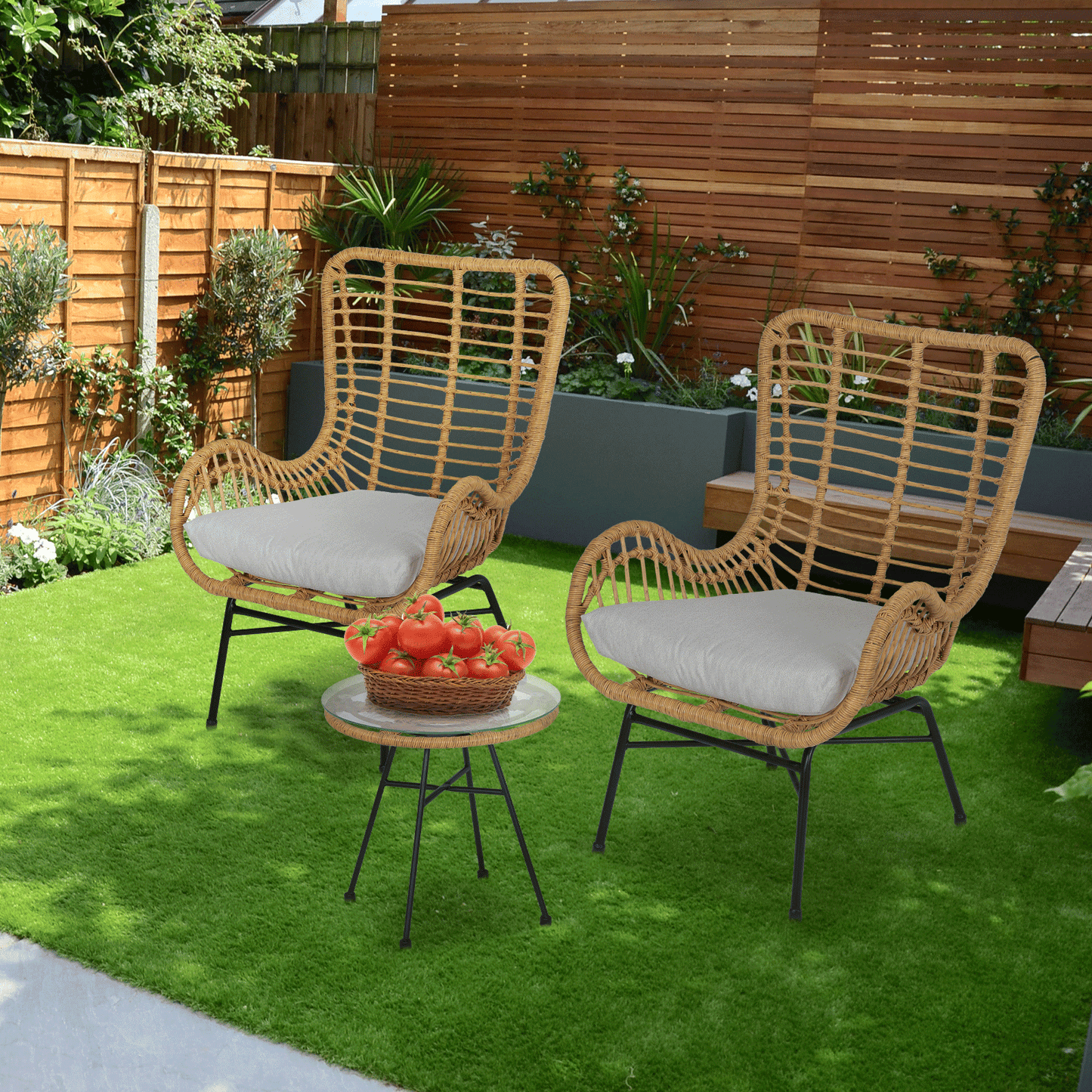 Teslin Cloth Patio Set - 2 Chair, 1 Table