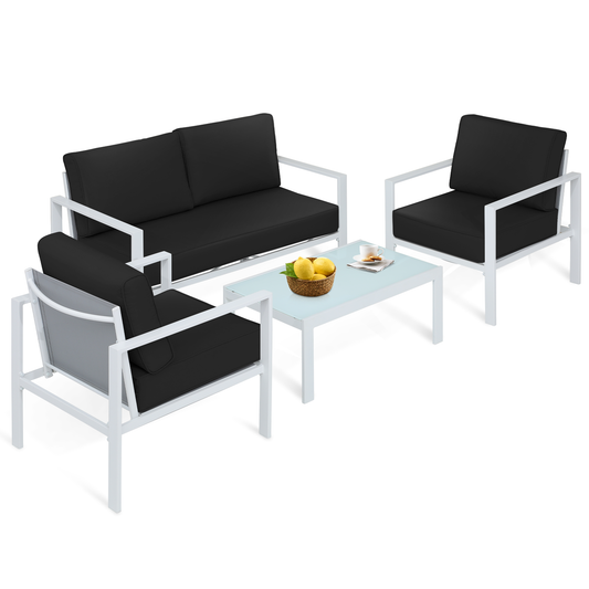 Teslin Cloth Patio Set - 2 Single Chair, 1 Double Chair,1 Table