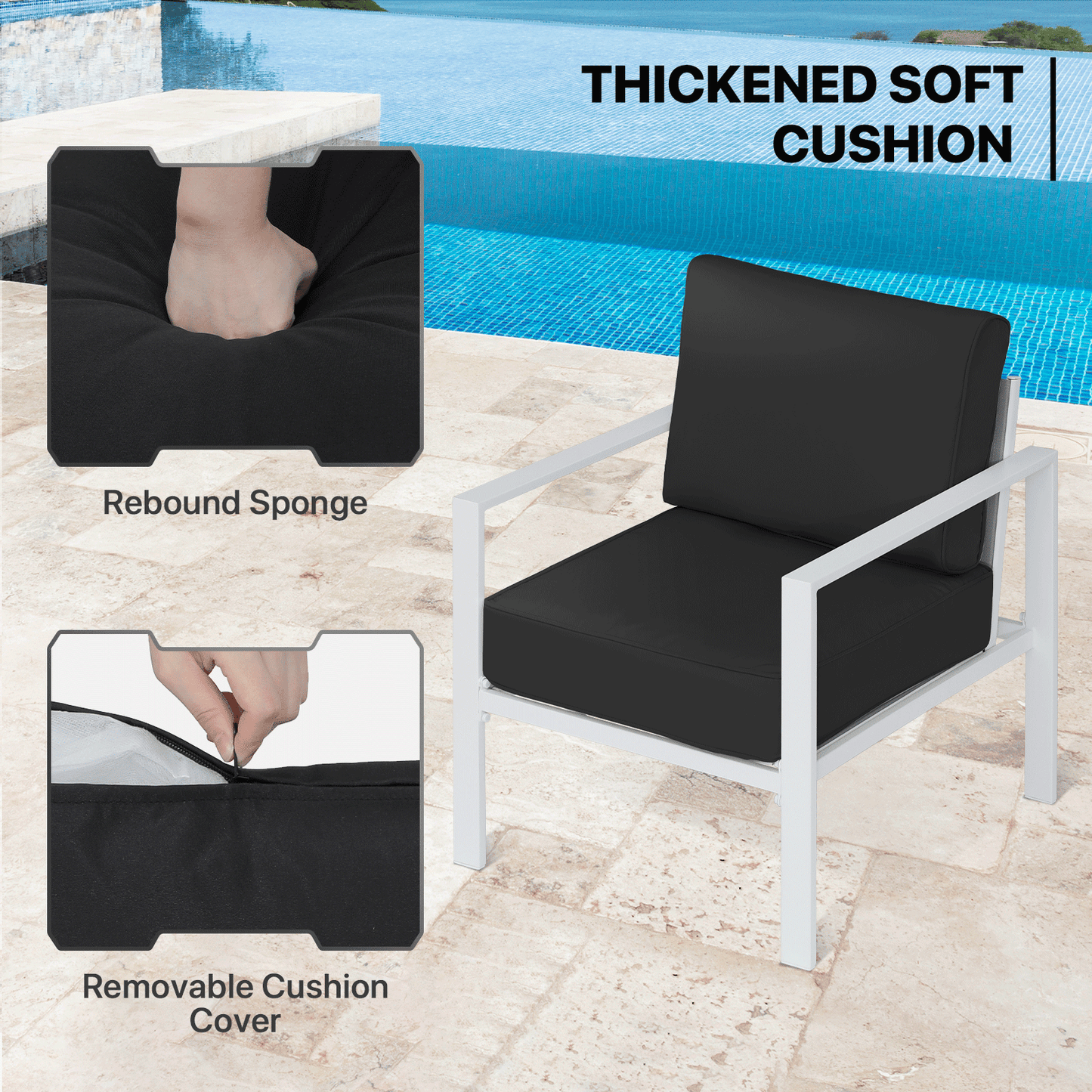 Teslin Cloth Patio Set - 2 Single Chair, 1 Double Chair,1 Table