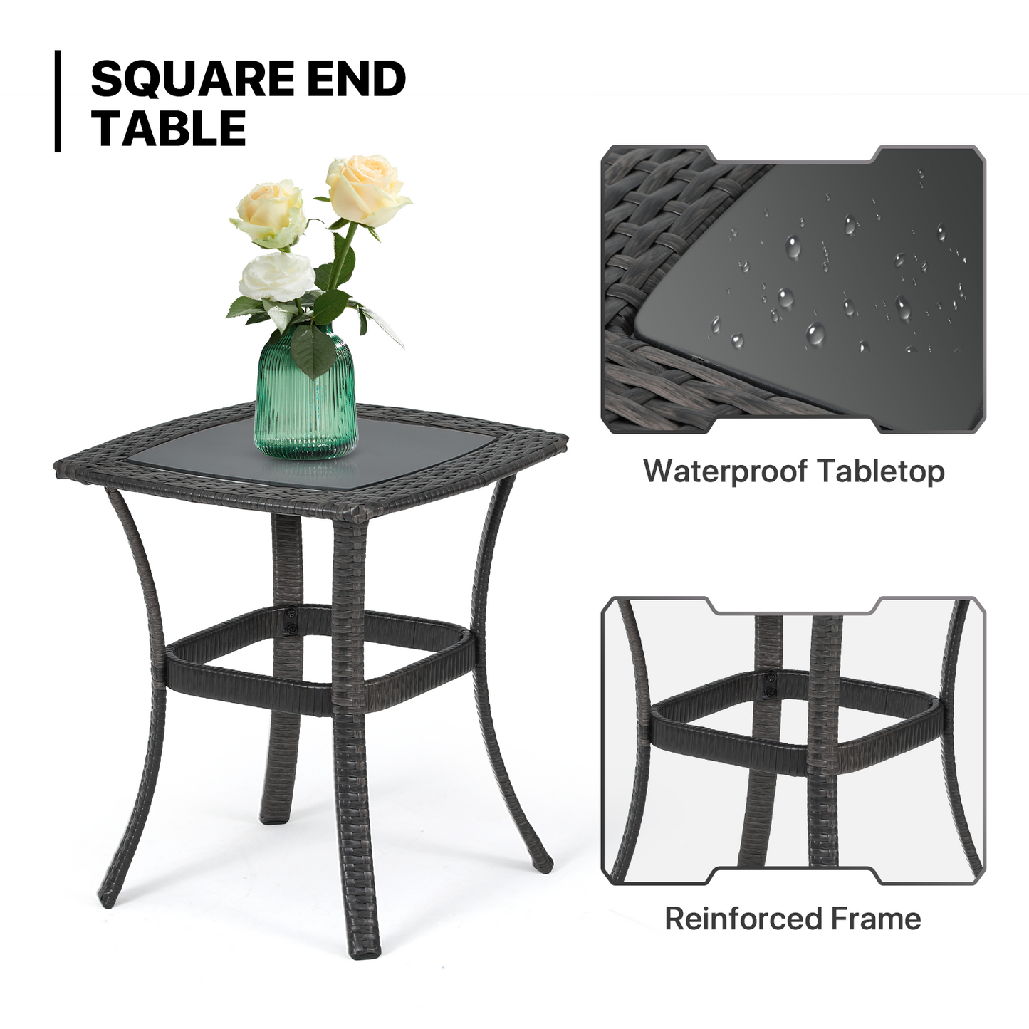 Teslin Cloth Patio Set - 2 Chair, 1 Table