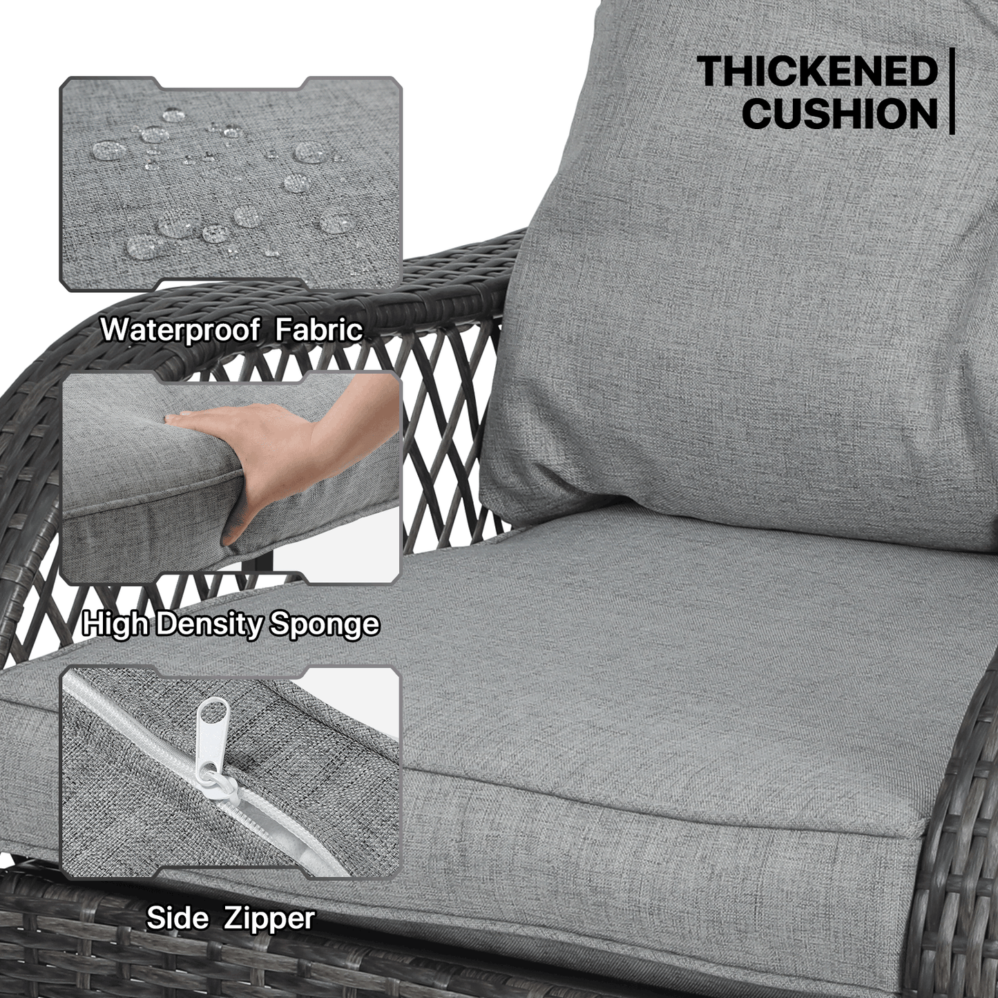 Teslin Cloth Patio Set - 2 Chair, 1 Table