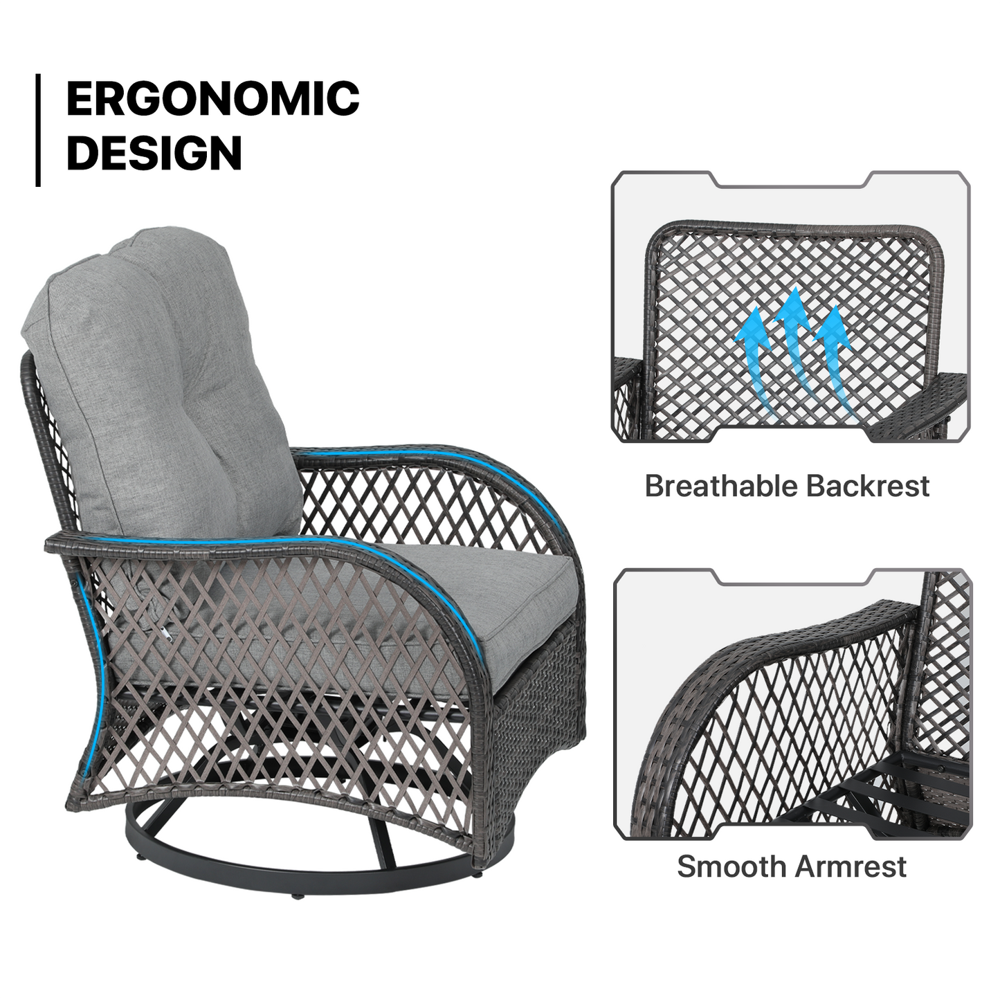 Teslin Cloth Patio Set - 2 Chair, 1 Table