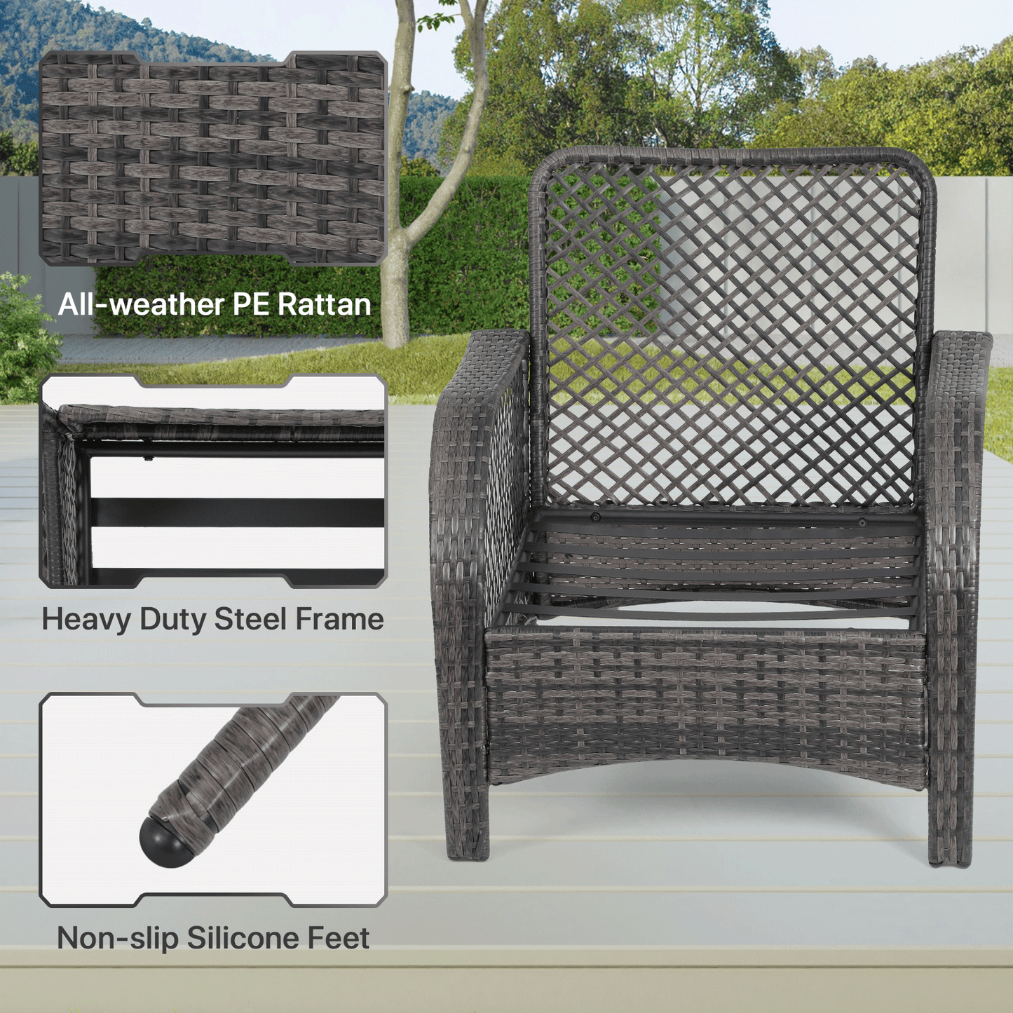 Teslin Cloth Patio Set - 2 Chair, 1 Table