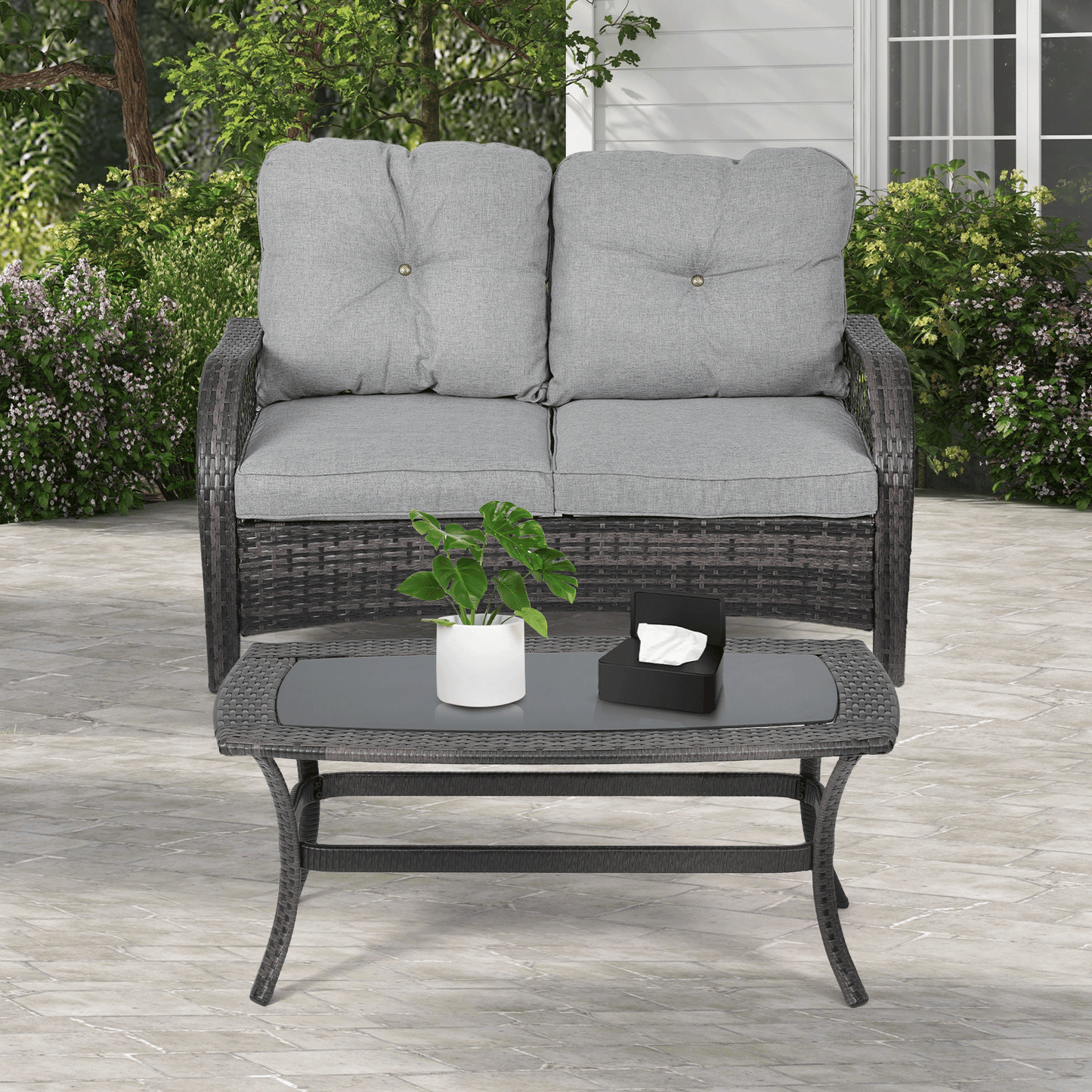 Patio Set - 1 Double Chair, 1 Table