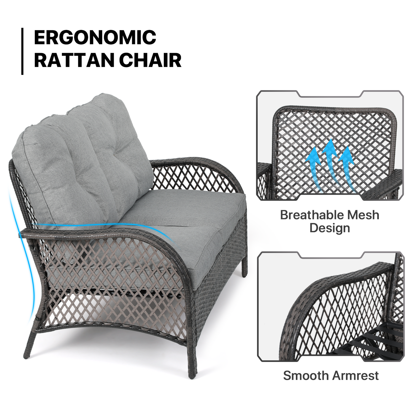 Patio Set - 1 Double Chair, 1 Table