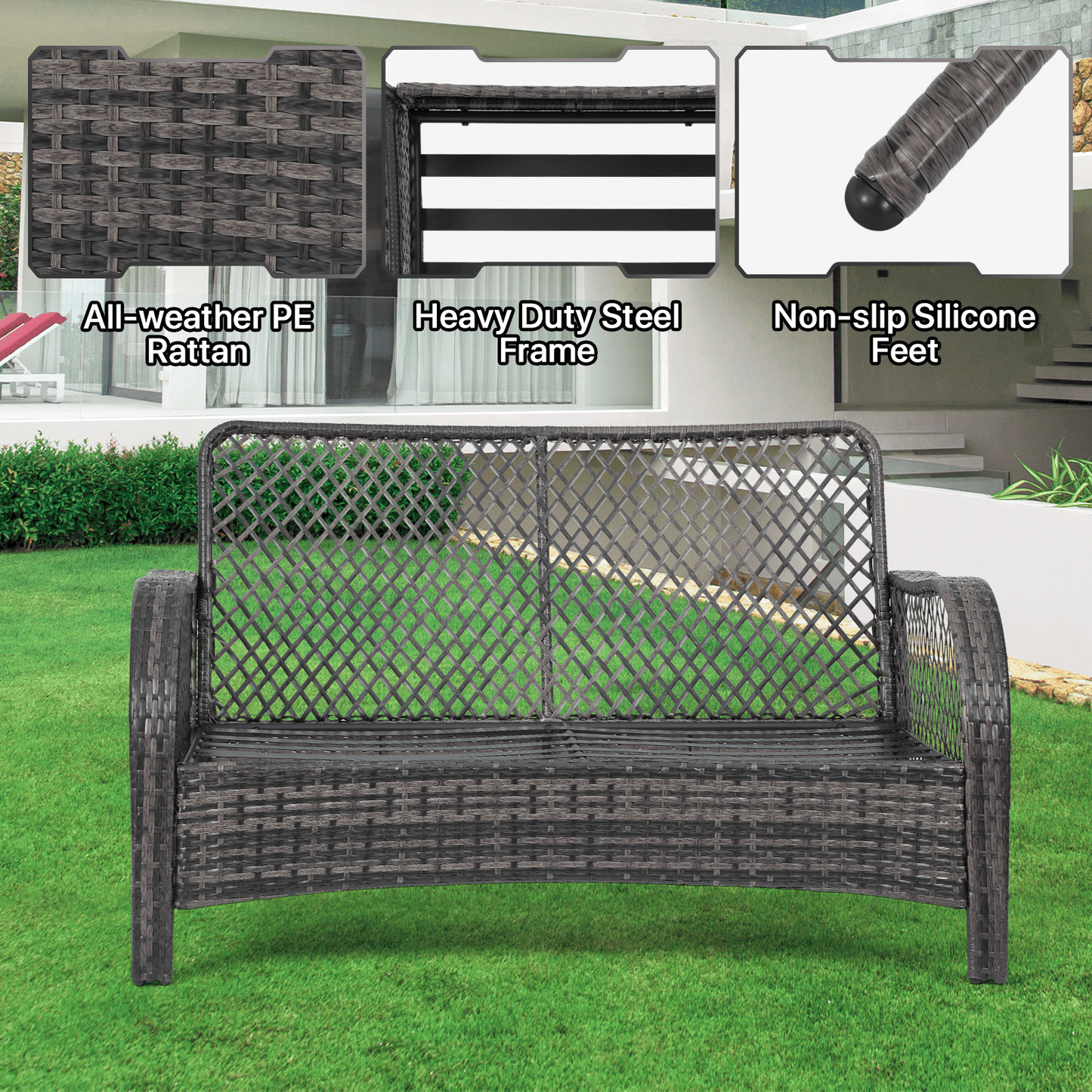 Patio Set - 1 Double Chair, 1 Table