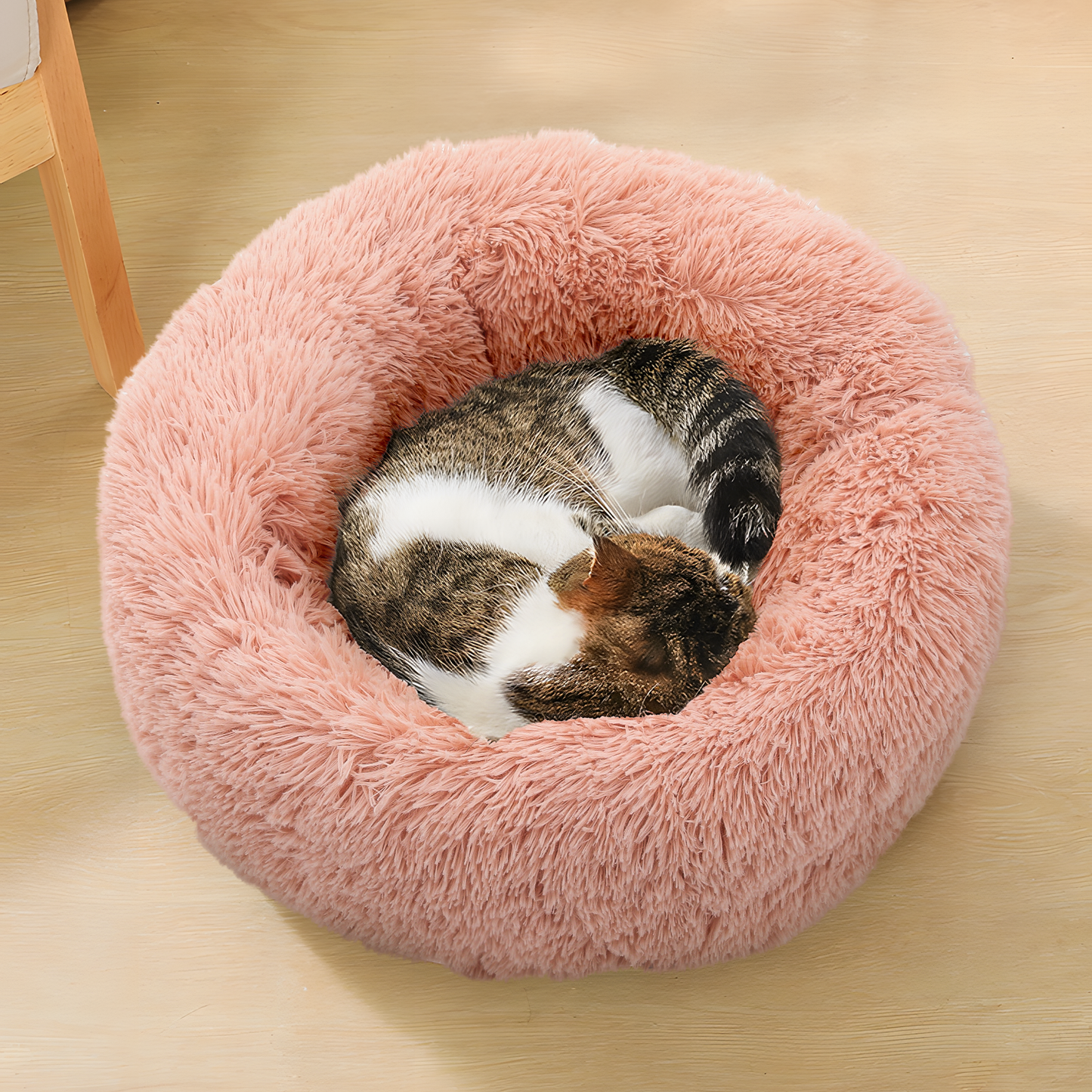 Pet Bed - Round - 24'' Diameter - Long Plush - Machine Washable