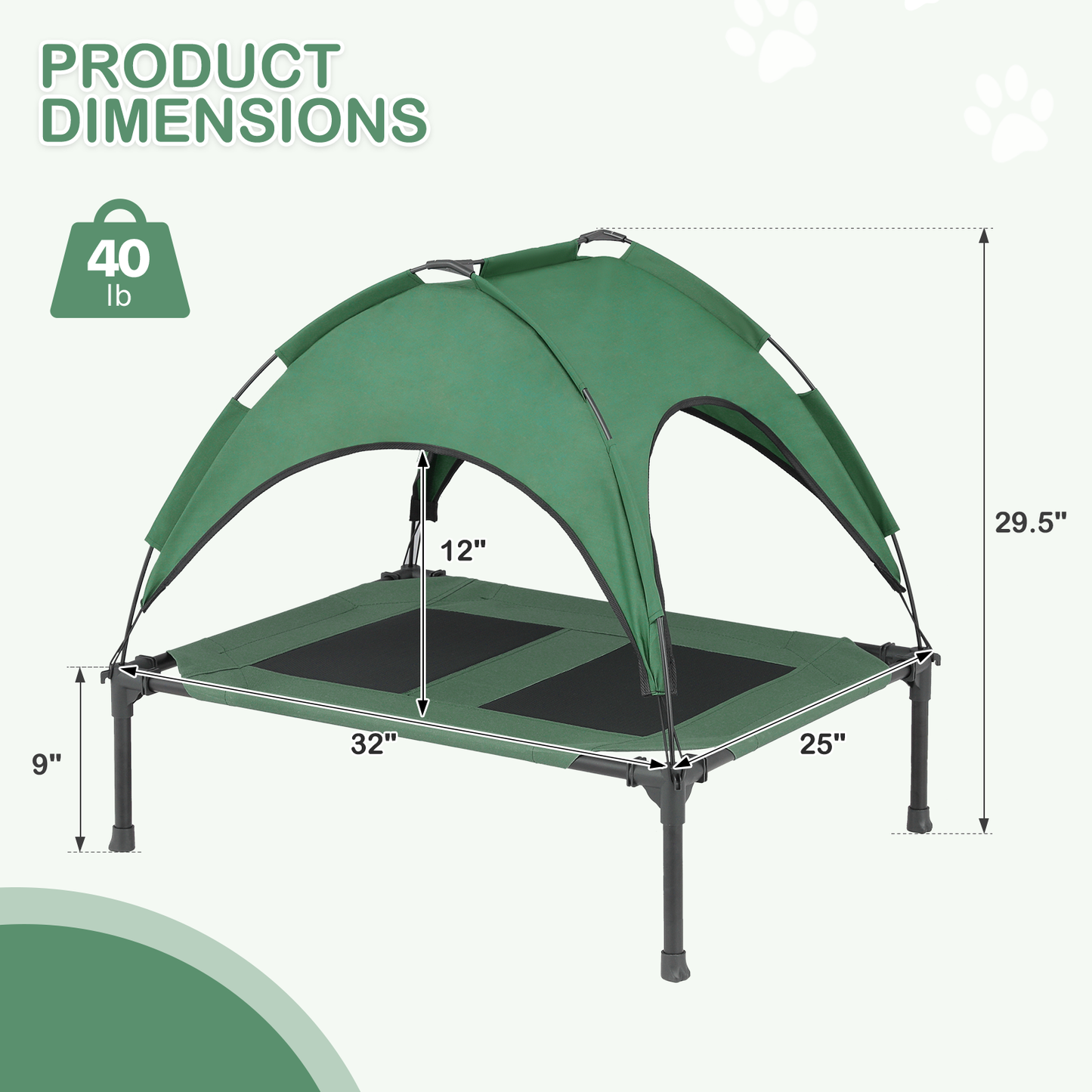 Pet Bed - w/ Canopy - Grey