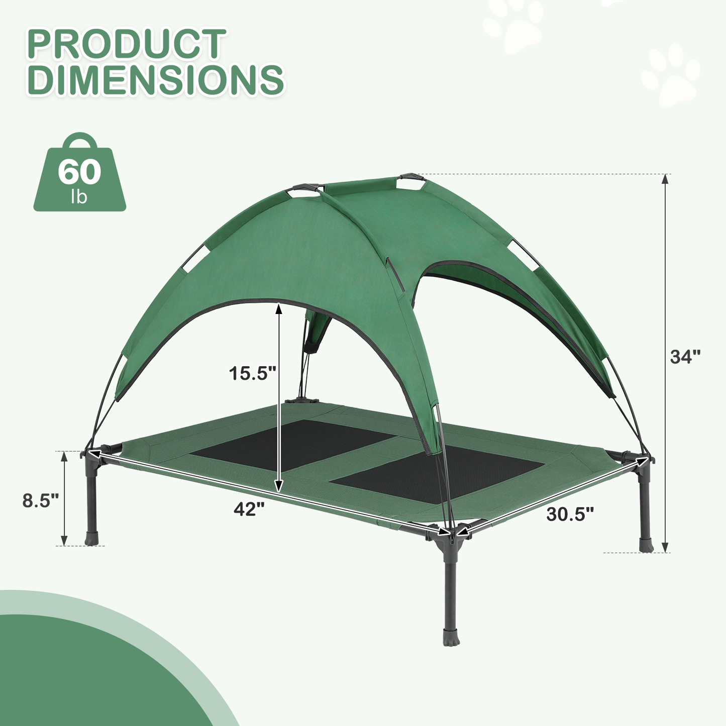 Pet Bed - w/ Canopy - Grey