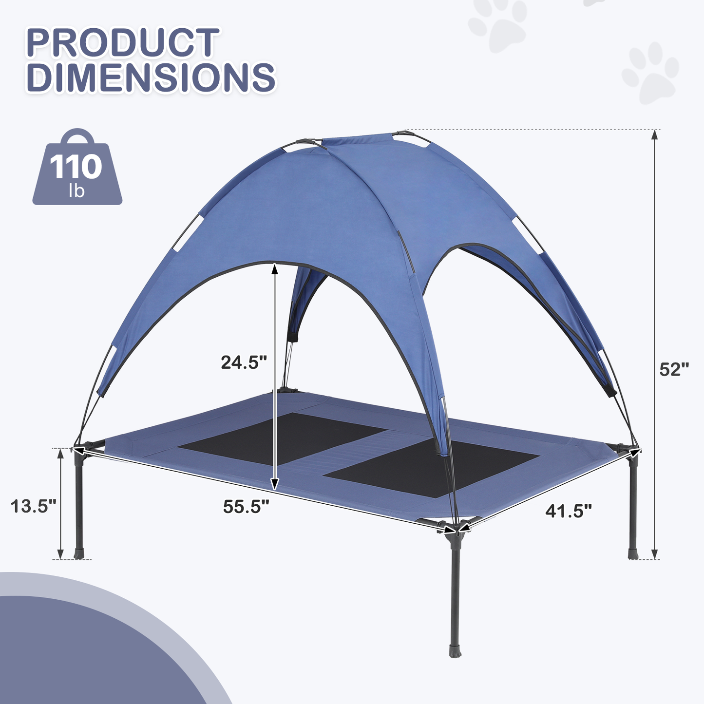 Pet Bed - w/ Canopy - Grey