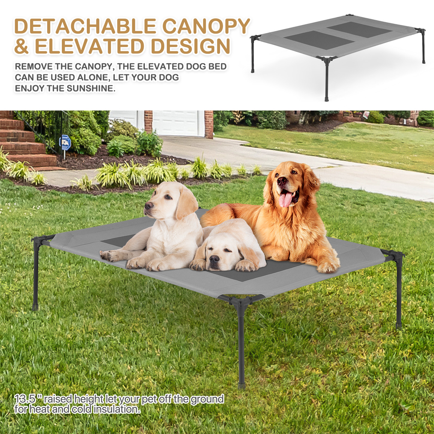 Pet Bed - w/ Canopy - Grey