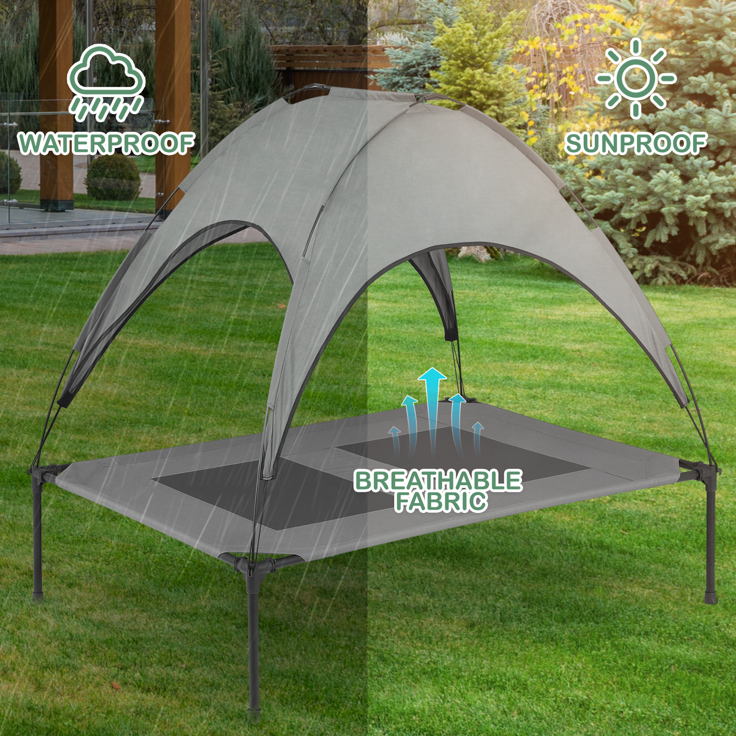 Pet Bed - w/ Canopy - Grey