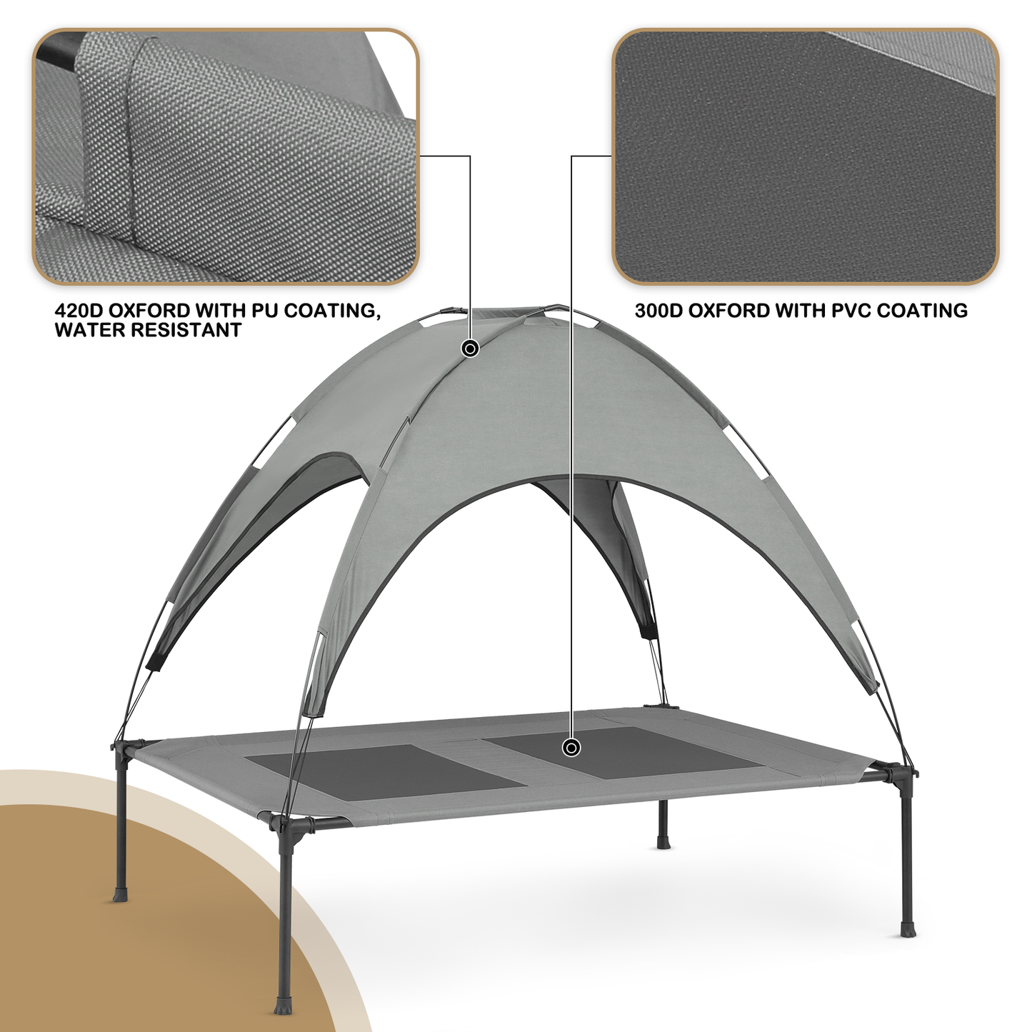 Pet Bed - w/ Canopy - Grey