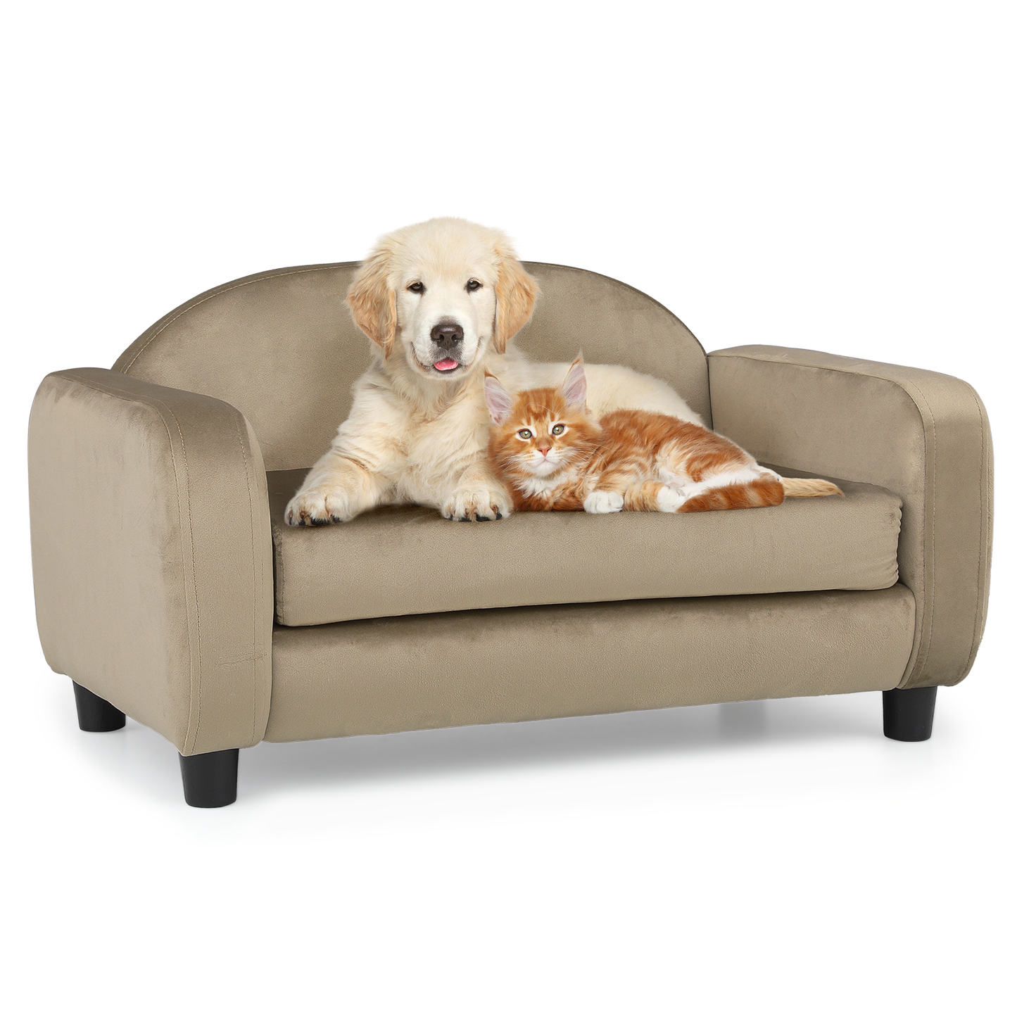 28" Length Pet Velvet Sofa Bed w/ Removable Washable Cushion