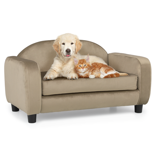 28" Length Pet Velvet Sofa Bed w/ Removable Washable Cushion