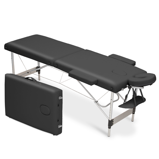 Portable Massage Table - Adjustable Height 24.5" to 33.5" - Aluminum Frame