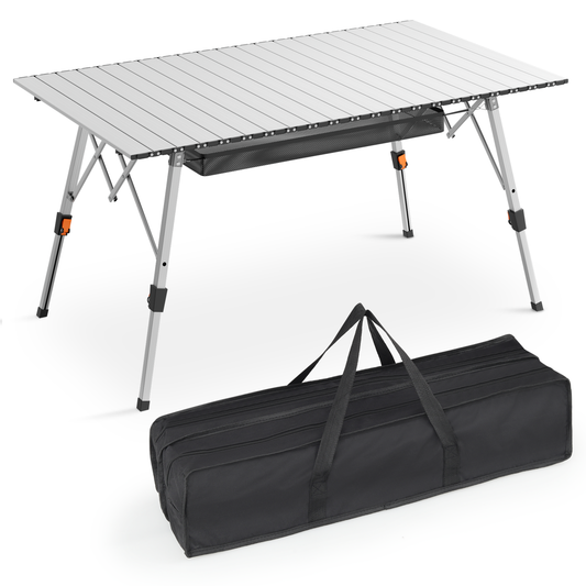 Adjustable Height Aluminum Folding Table (L)47.8in. (W)27.8in. (H)24.5in.