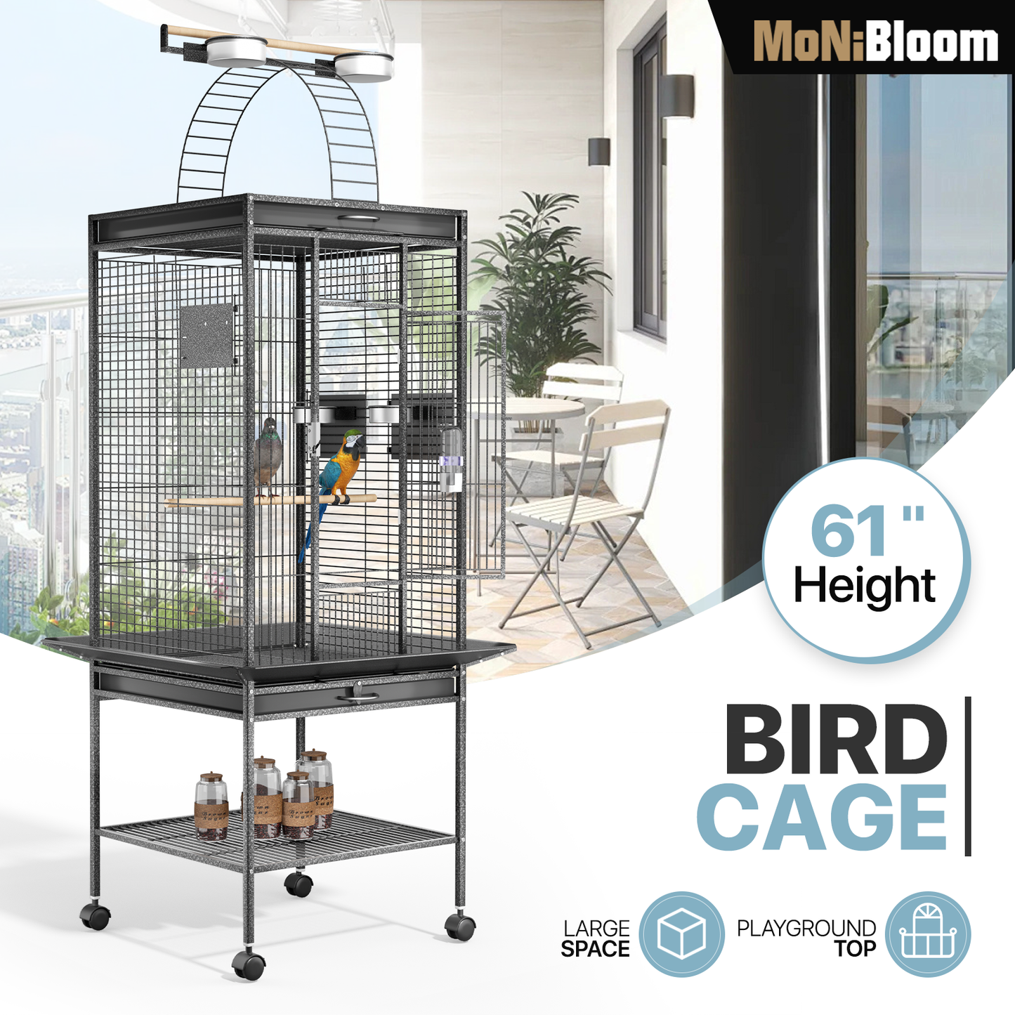 Bird Cage - Top Feed Area - Storage Shelf