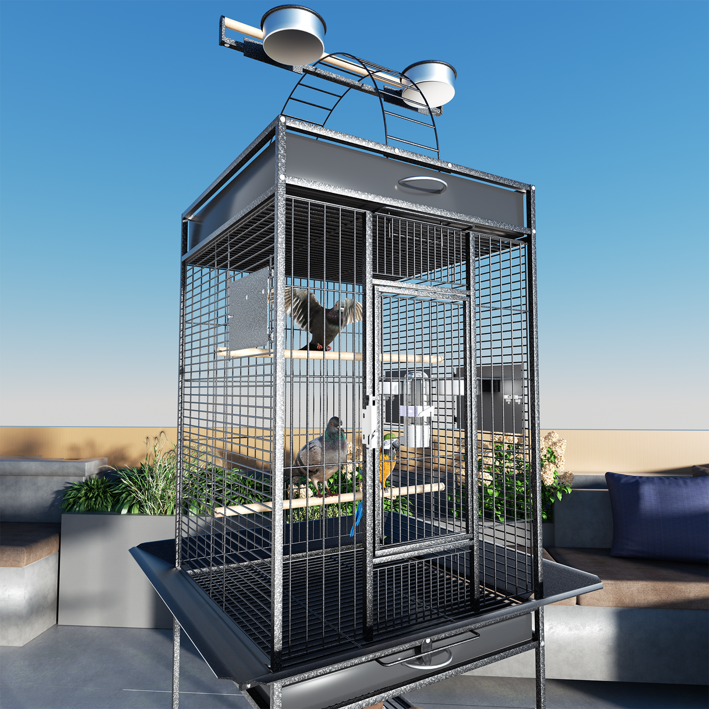 Bird Cage - Top Feed Area - Storage Shelf