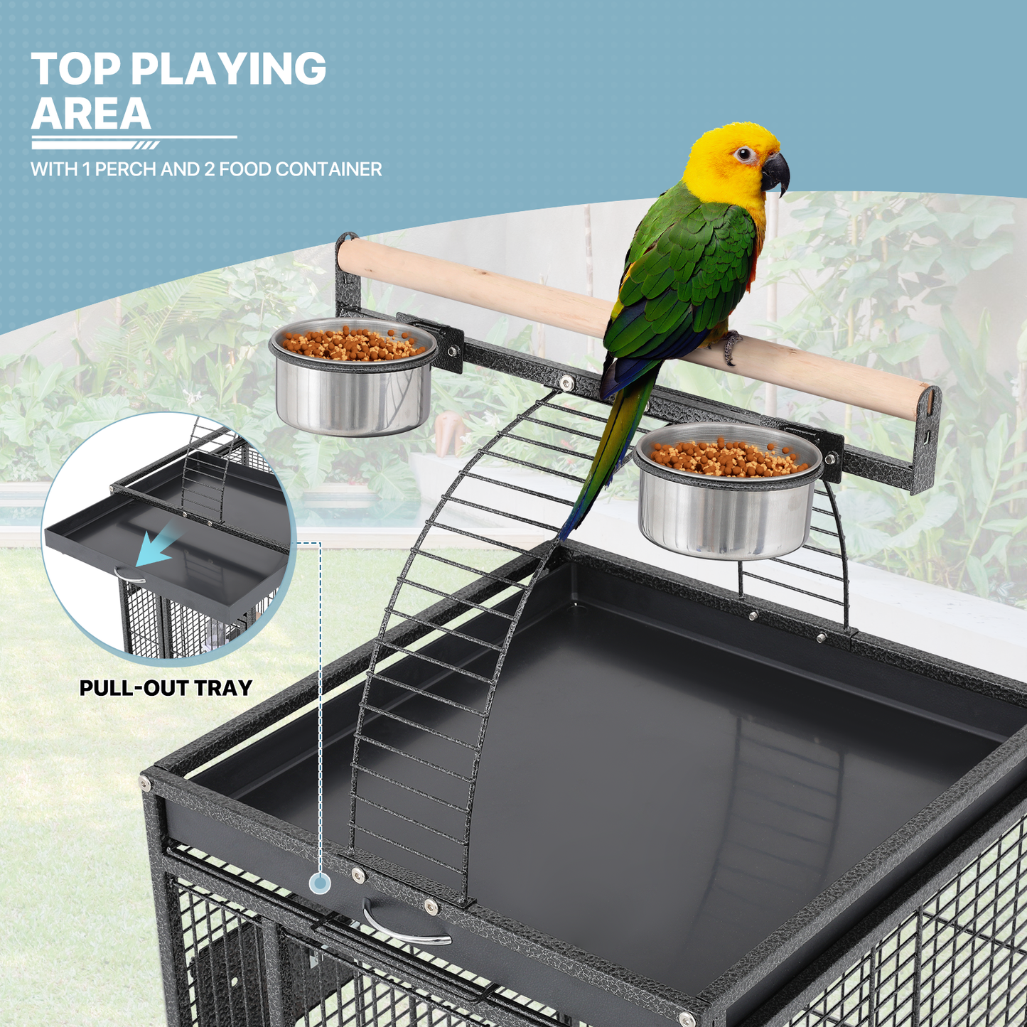 Bird Cage - Top Feed Area - Storage Shelf