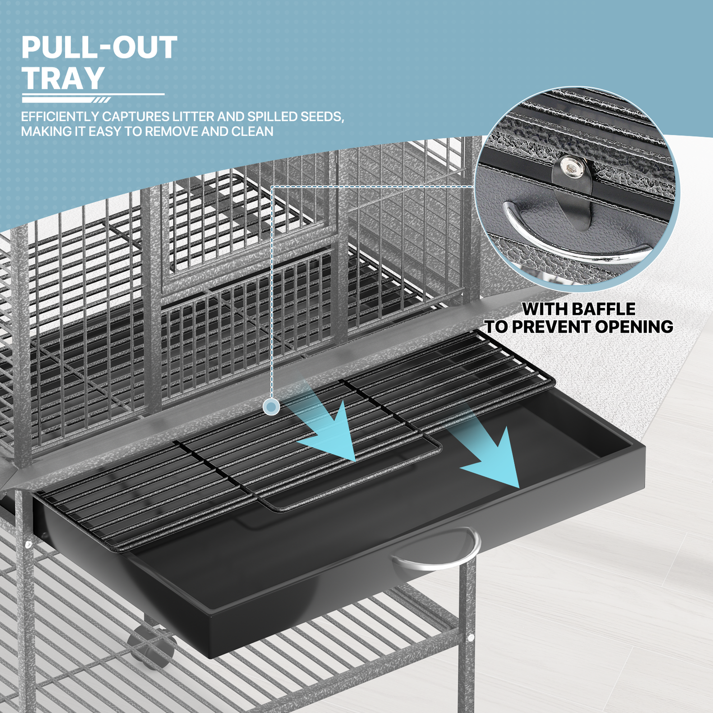 Bird Cage - Top Feed Area - Storage Shelf