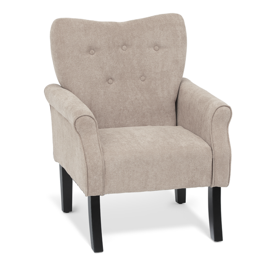 Cotton-linen Armchair - Tufted Back - 27.5'' Seat Wide