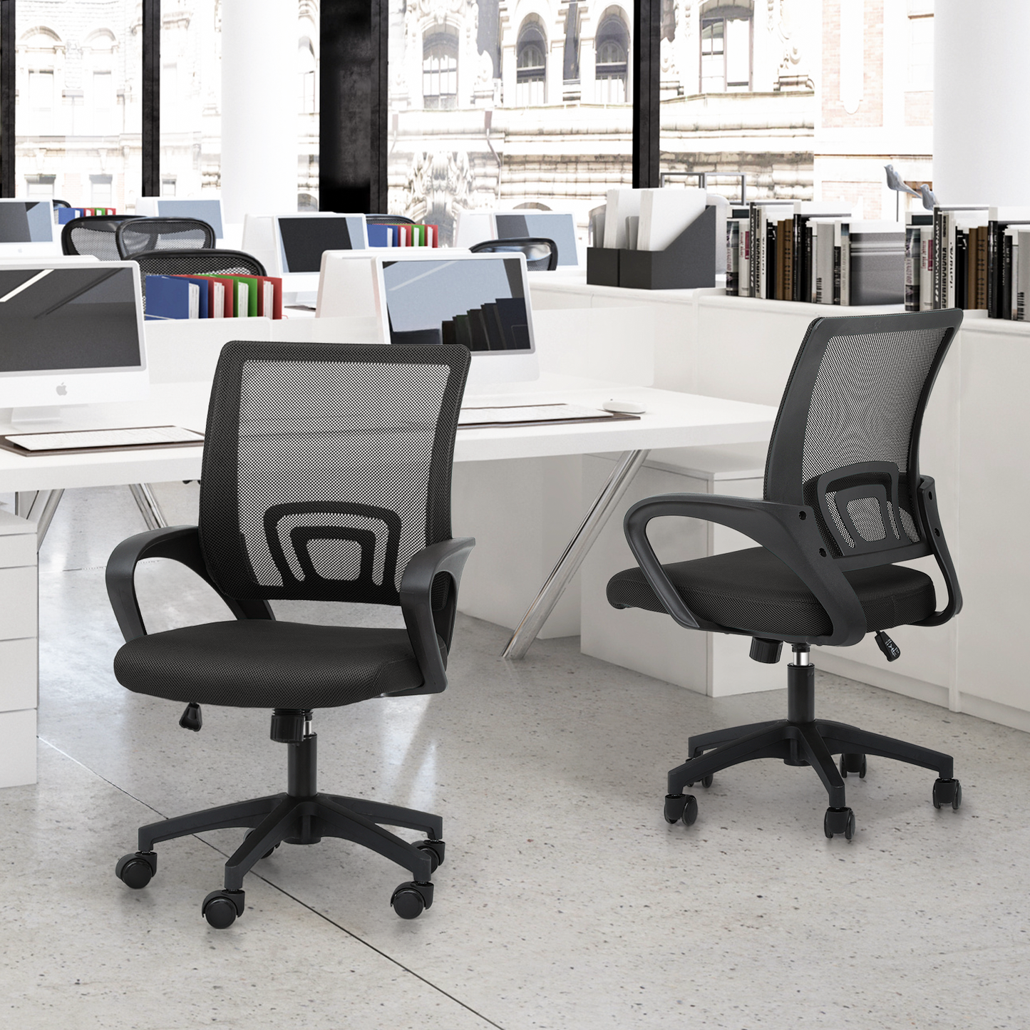 Adjustable Height Office Chair - 18" Seat Wide - Mesh Back