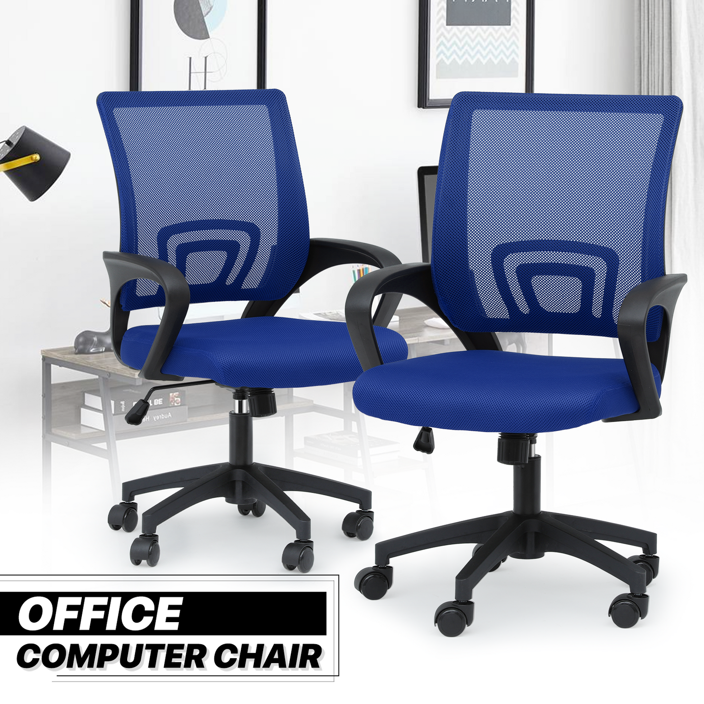 Adjustable Height Office Chair - 18" Seat Wide - Mesh Back