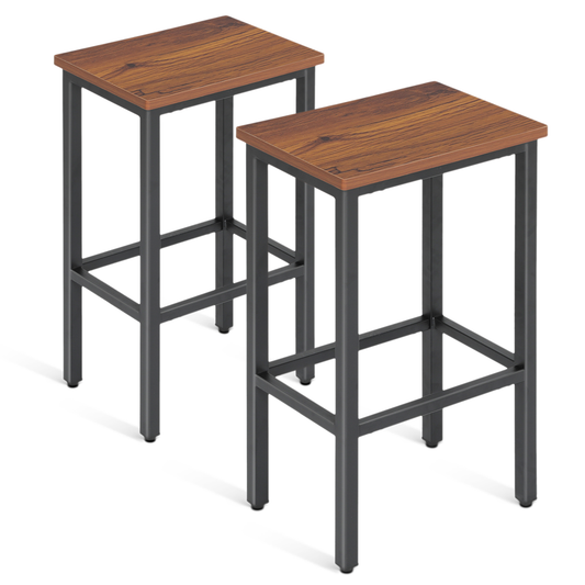 2 PCS Bar Stool - Rectangular Seat - 26'' Height