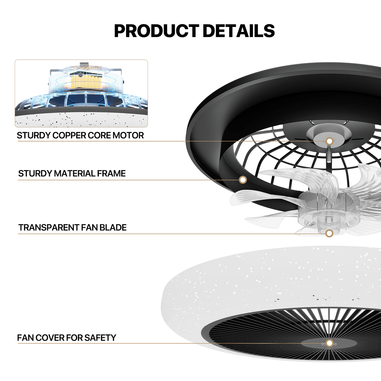 17.5" Lighting Ceiling Fan - Remote Control