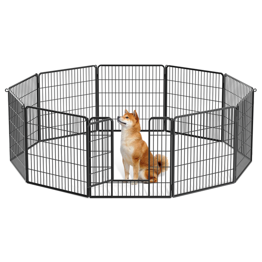 Dog Playpen - 10 Panel - Each 32''Length 32''Height - Black