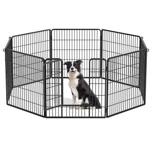 Dog Playpen - 8 Panel - Each 32''Length 32''Height - Black