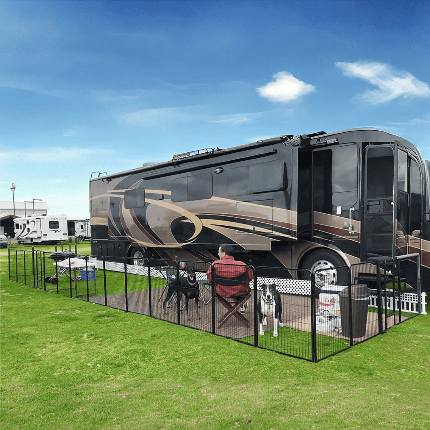 Dog Playpen - 8 Panel - Each 30''Length 40''Height - Black
