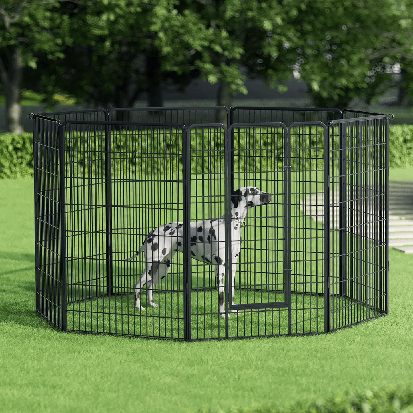 Dog Playpen - 8 Panel - Each 31.5''Length 47''Height - Black
