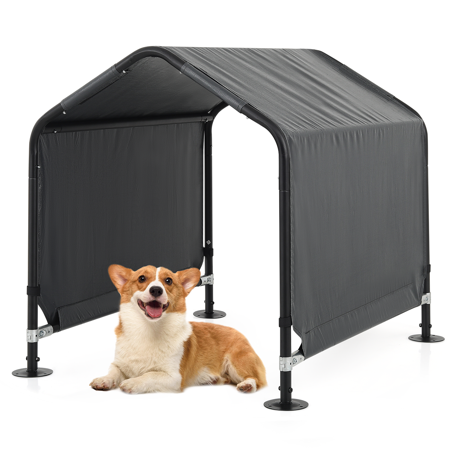 Dog Shelter - (L)27.0in. (W)32.0in. (H)30.0in. - Dark Gray