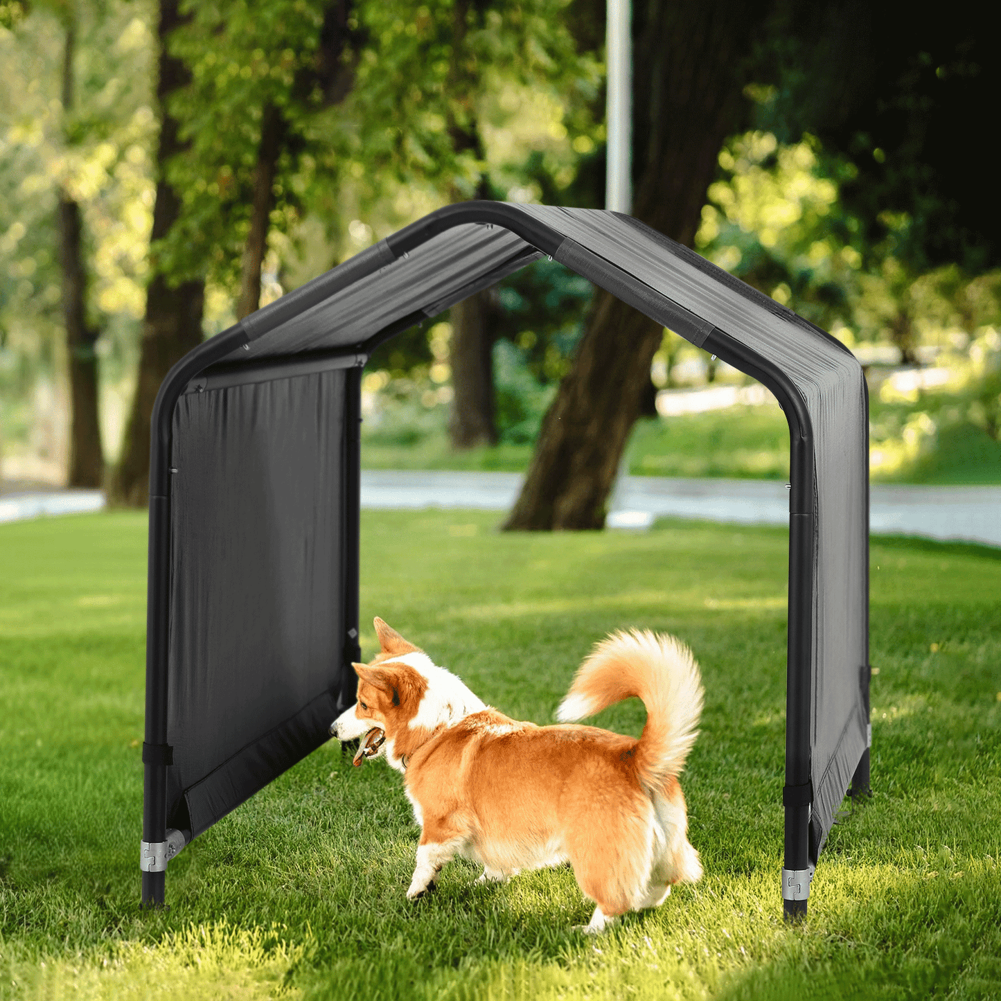 Dog Shelter - (L)27.0in. (W)32.0in. (H)30.0in. - Dark Gray