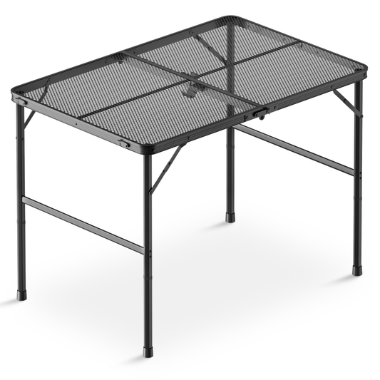 Grill Table 66 lbs Capacity - (L)35.5in. (W)24.0in. (H)26.3in. - 2 height adjustments: 14.8in. - 26.3in. -Black