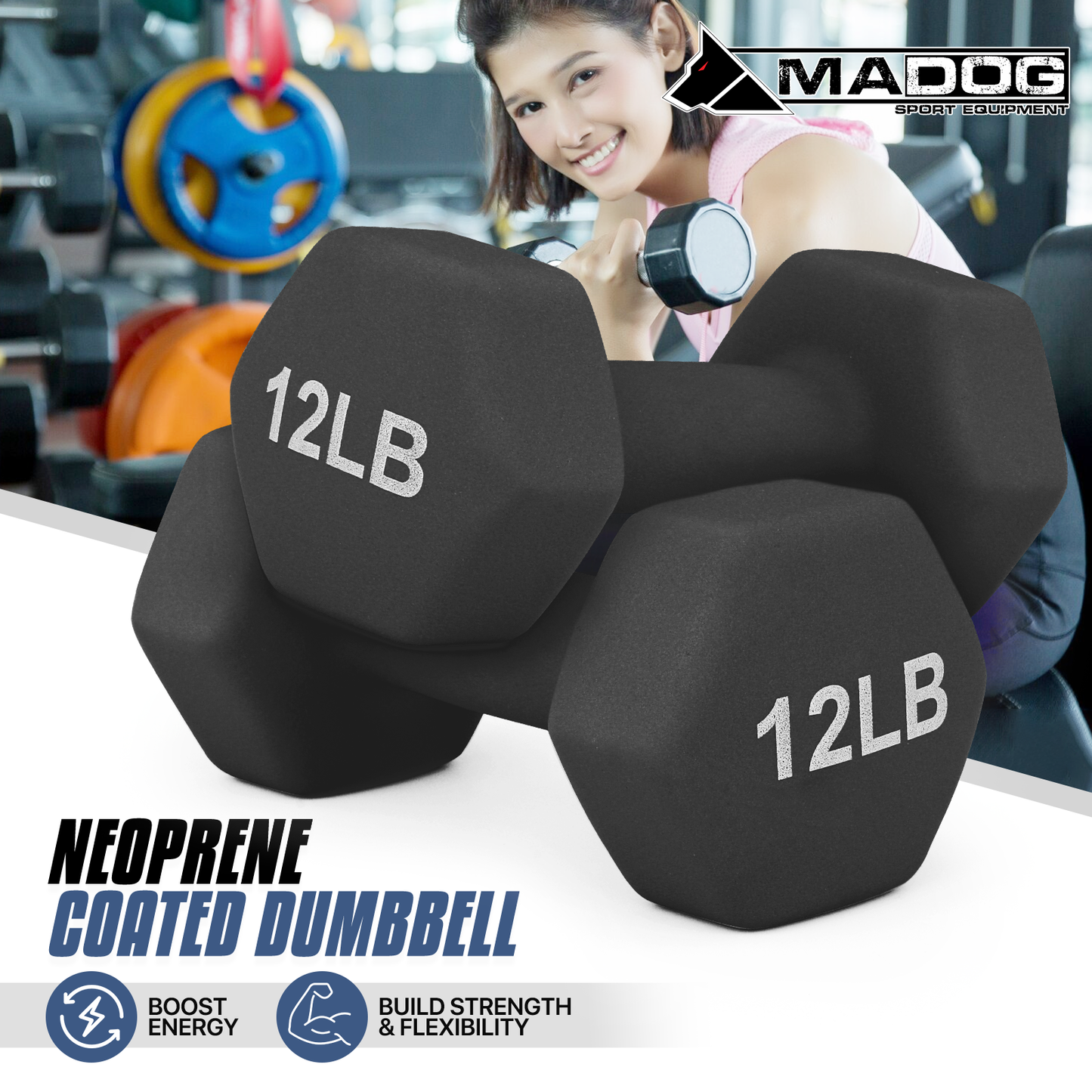 2 Pieces Grip Workout Dumbbel-12LB Each