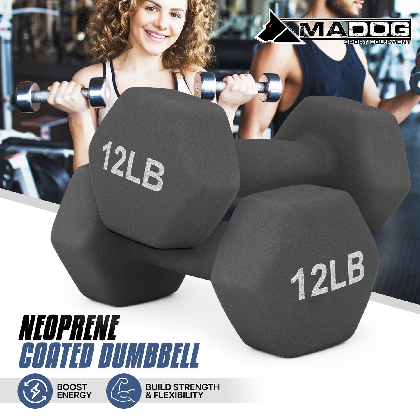 2 Pieces Grip Workout Dumbbel-12LB Each