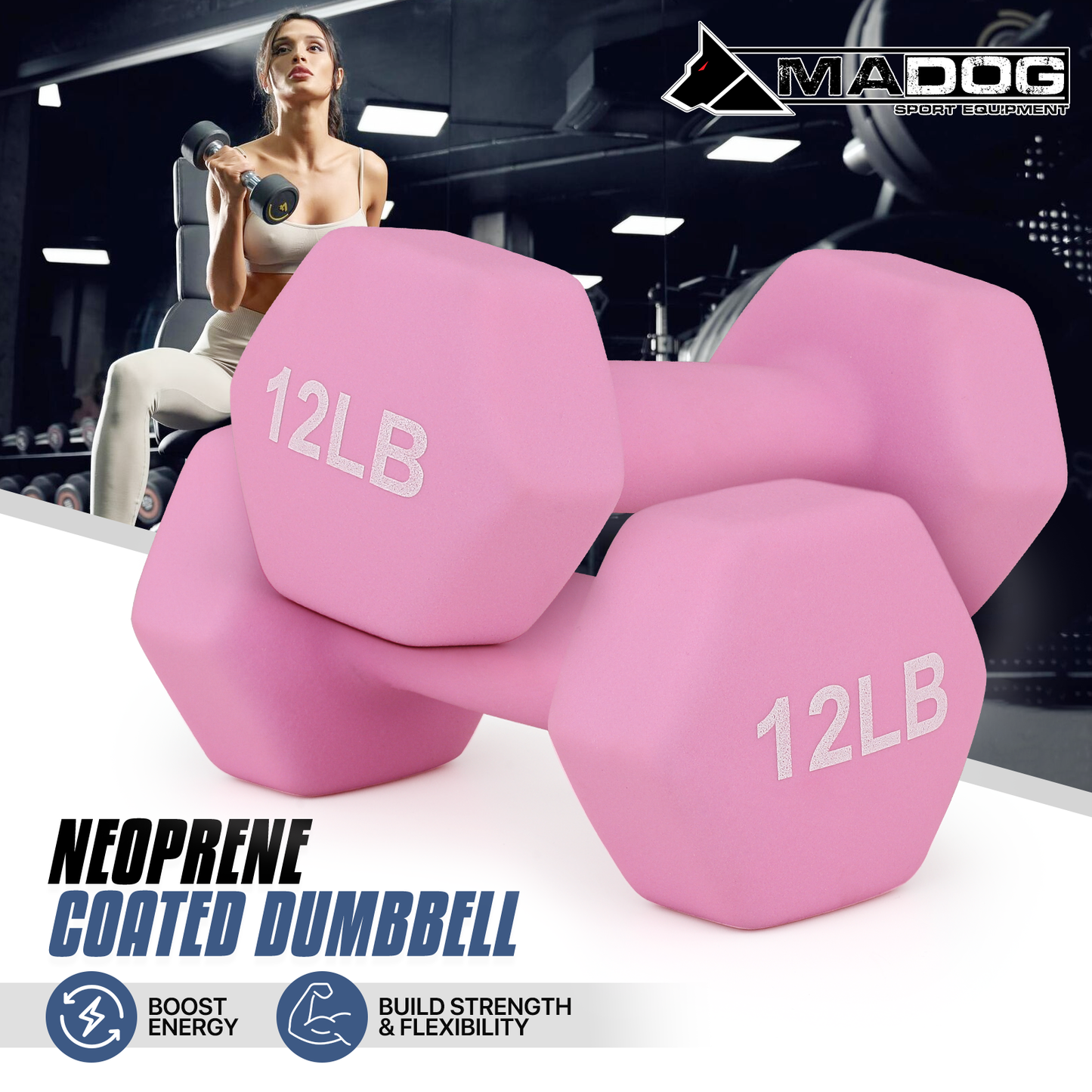 2 Pieces Grip Workout Dumbbel-12LB Each