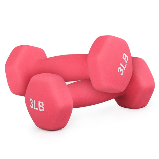 Pair Easy Grip Workout Dumbbell - 3 LB Each - Neoprene Coated Cast Iron